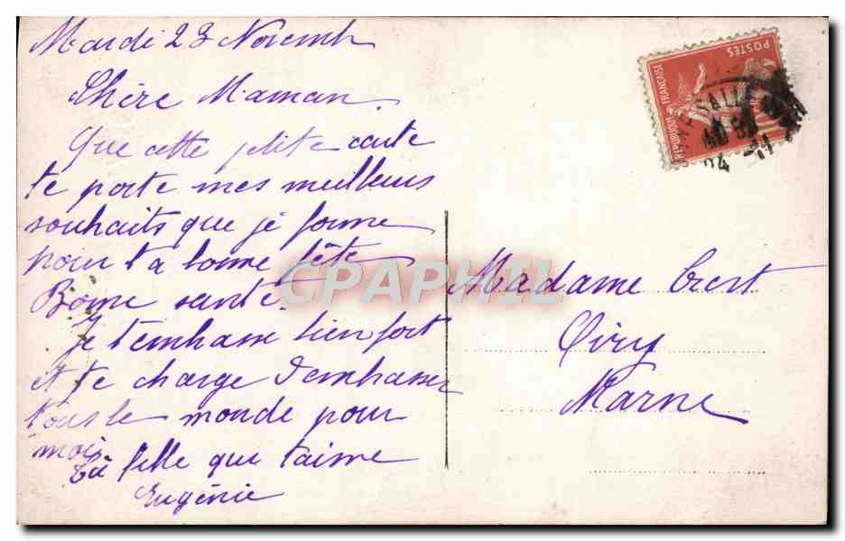 Frau in einem Kleid im Art Nouveau-Stil — 'Bonne Fête' — Myrka, Nr. 171 — Rückseite