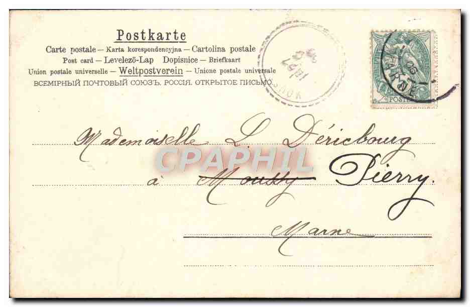 CPA Fantaisie Fleurs — Verso