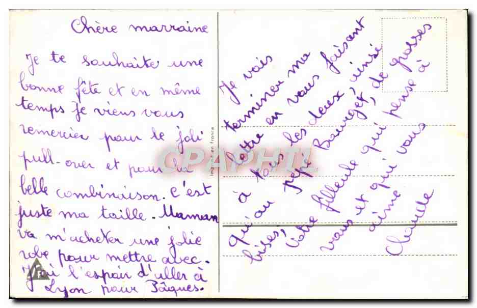 CPA Fantaisie Fleurs — Verso