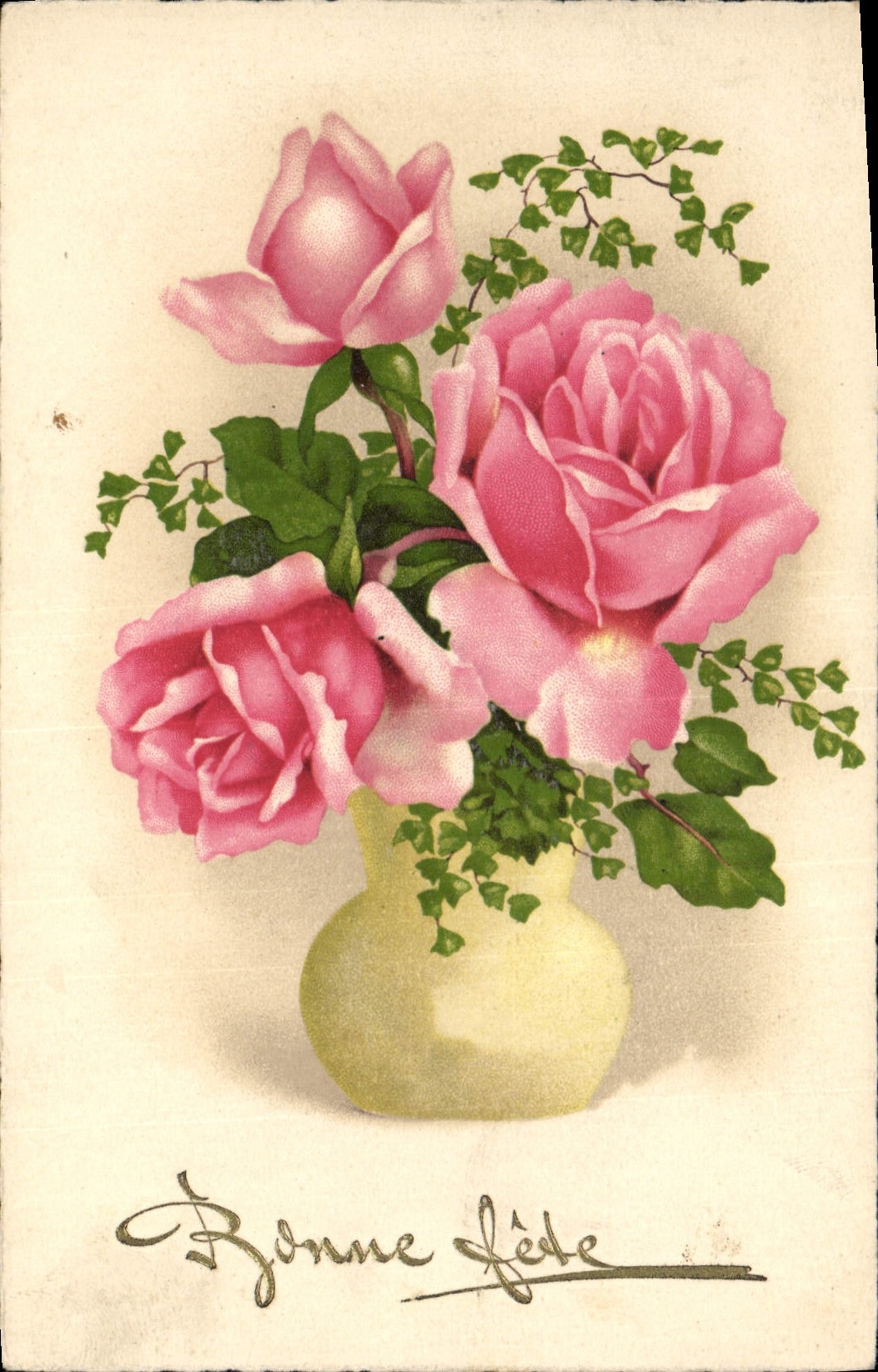 CPA Fantaisie Fleurs Roses