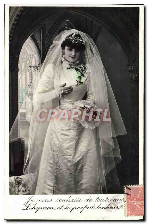Joven novia en vestido blanco — editor anónimo, n.º 4152