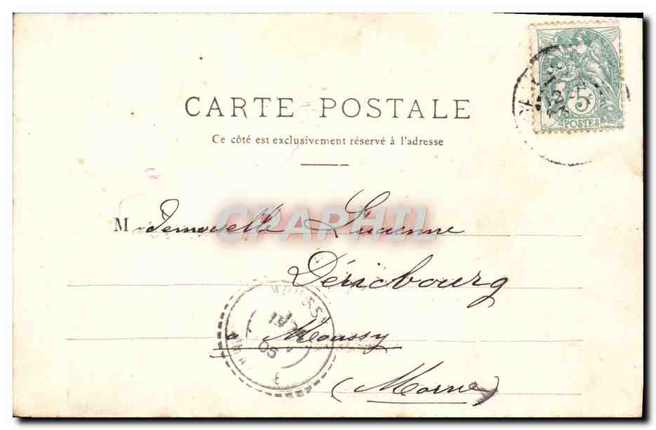 CPA Fantaisie Femme St Aubin Normandie Folklore — Verso