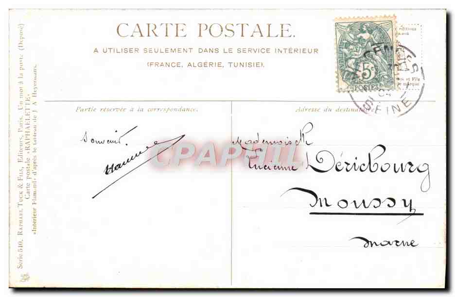 CPA Fantaisie Interieur Normand Folklore Femme — Verso