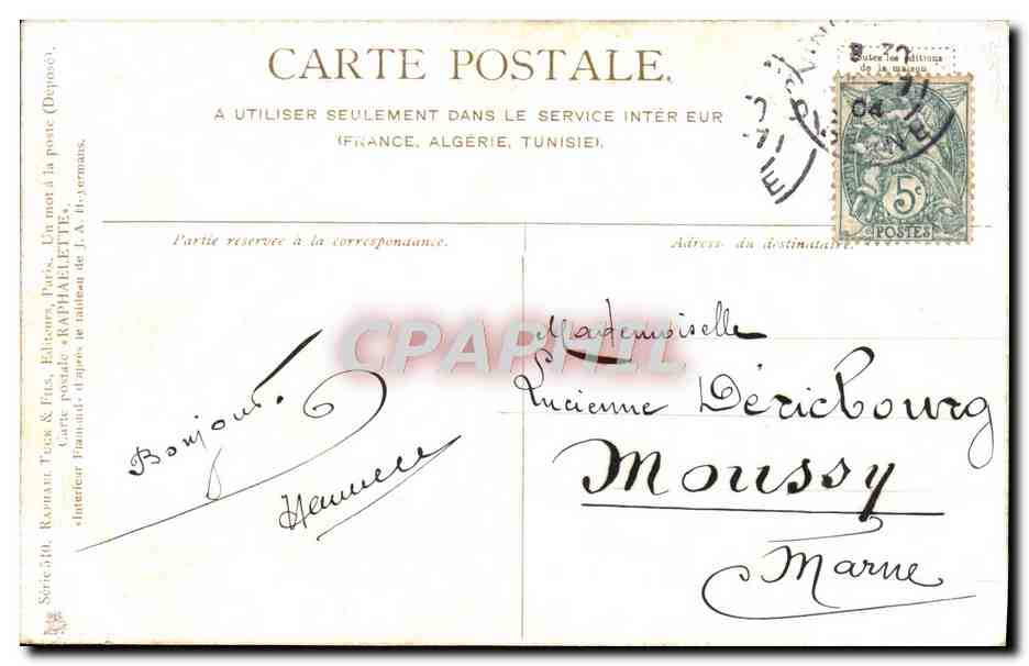 Fille dans une cuisine rustique — illustration — Éditeur Raphaëlle, Paris, série 378 — Verso