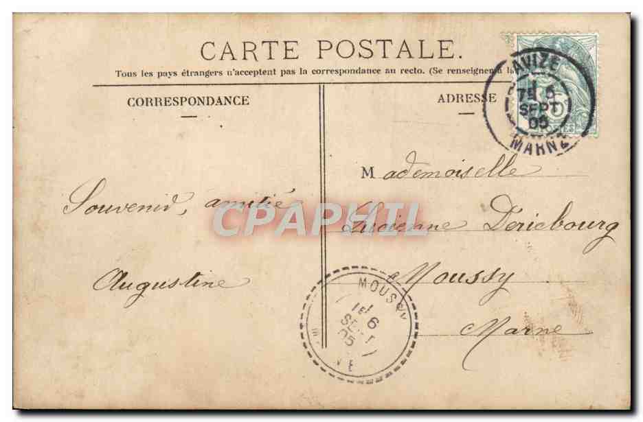 Femme avec bouquet — 'J'apporte le Bonheur' — Paris, n° 3.038 — Achterkant