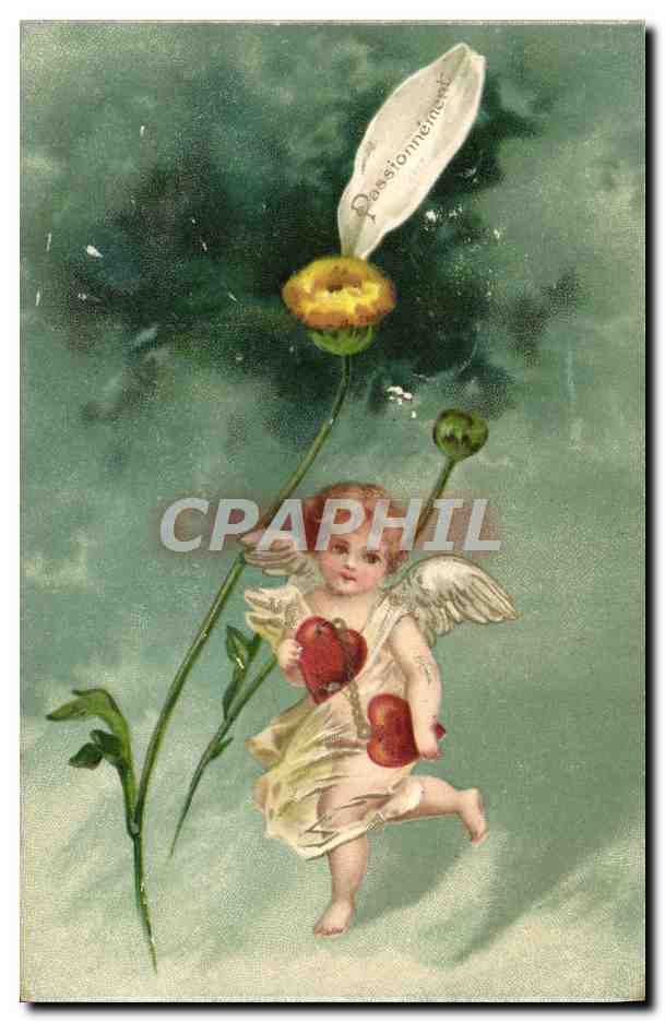 CPA Fantaisie Fleur Ange