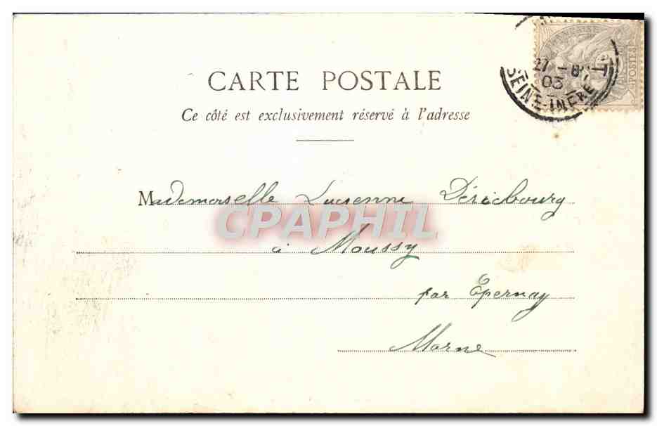 CPA Folklore Femme L'esperance — Verso