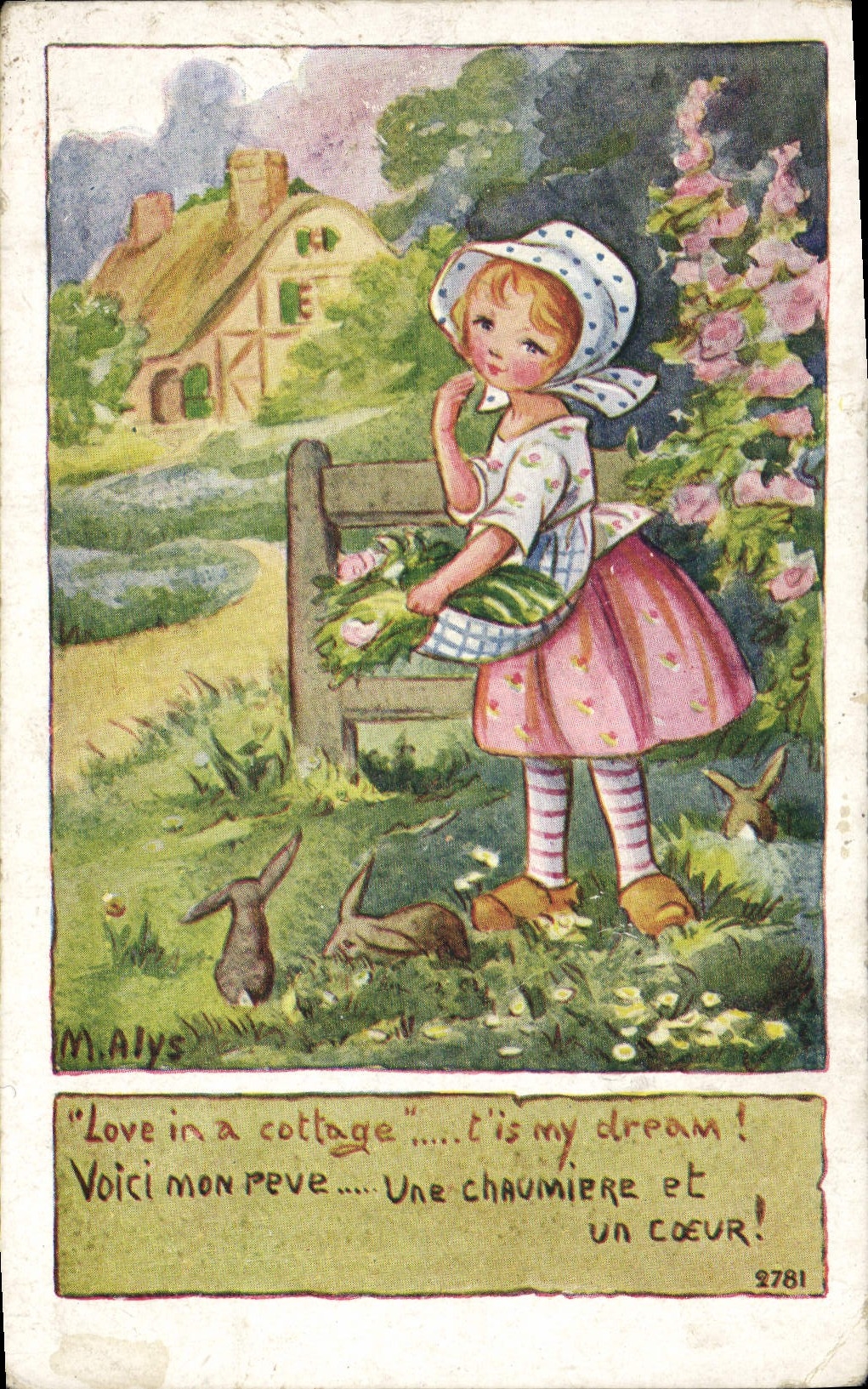 CPA Fantaisie Enfant Lapins 