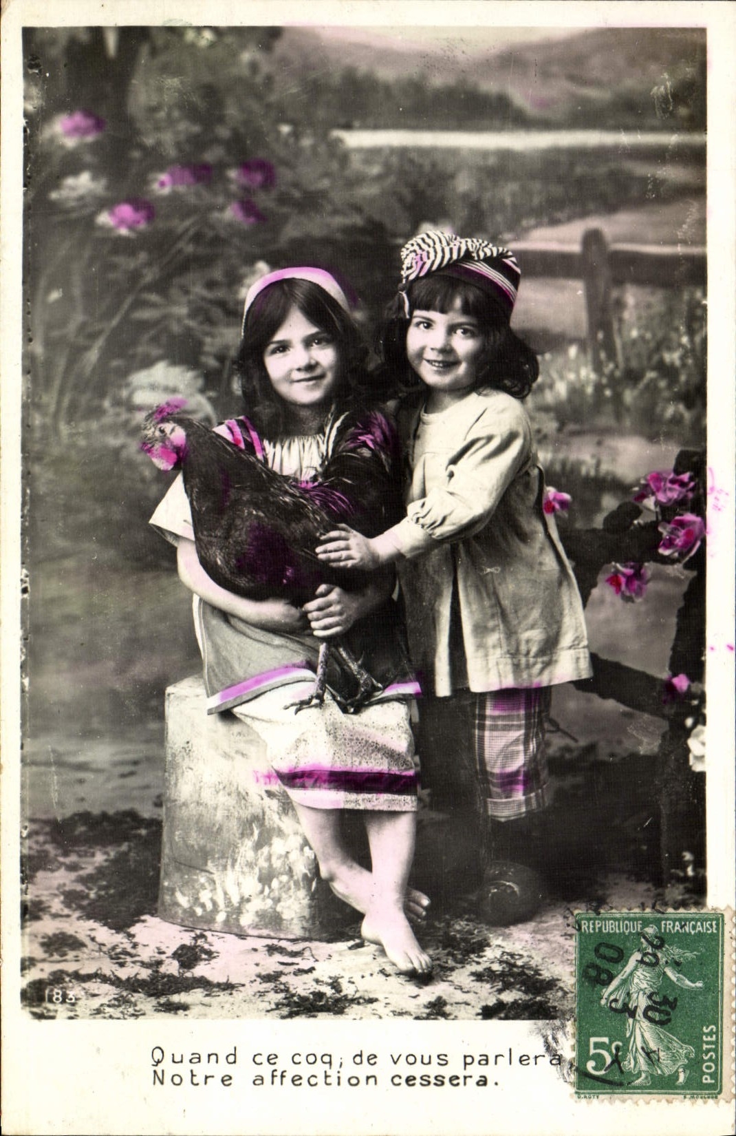 CPA Fantaisie Enfants Coq