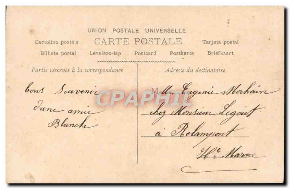 CPA Fantaisie Homme Baisers de Langres — Rückseite