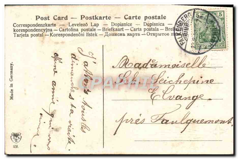 CPA Fantaisie Femme Ancre de marine Hoffnung — Rückseite