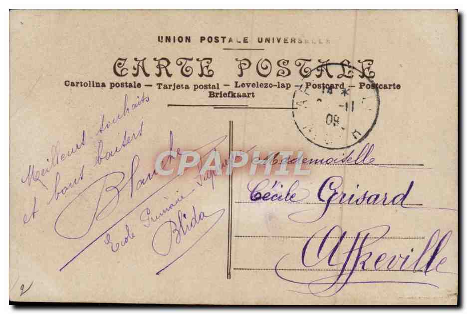 CPA Fantaisie Femme Enfant — Verso