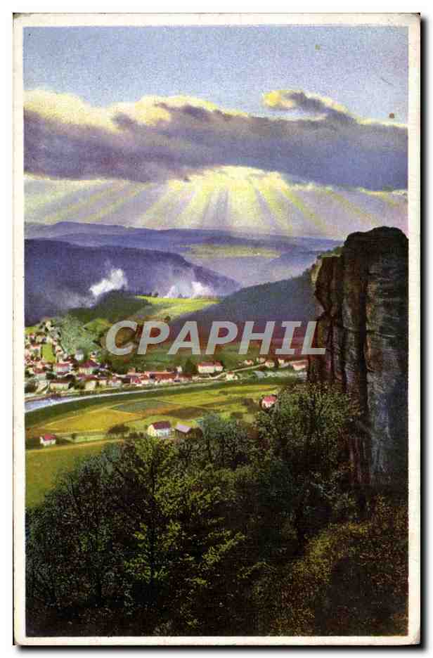 Vue de Königstein — Photochrome série 406 n° 5370 — éditeur Photochrome