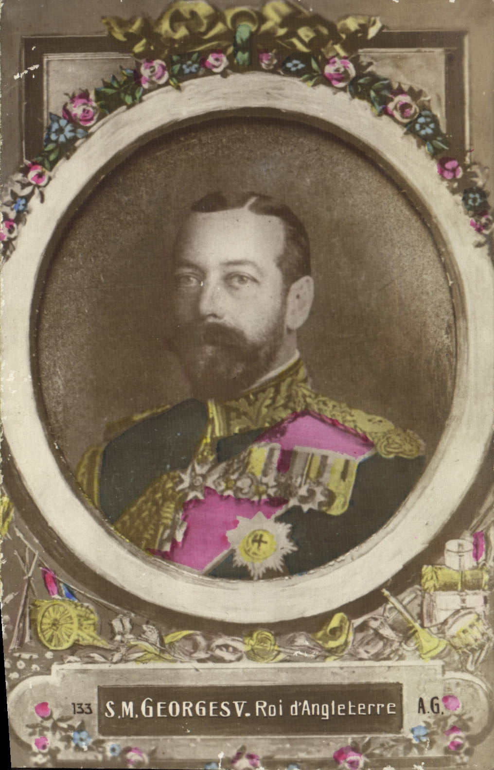 S.M. Georges V. Roi d'Angleterre — portrait en costume de cour — éditeur A.G., n° 133