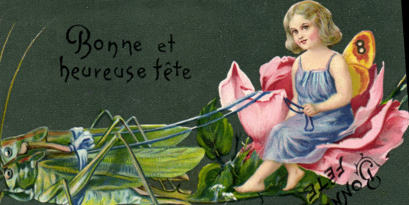 CPA Fantaisie Ange Criquet 