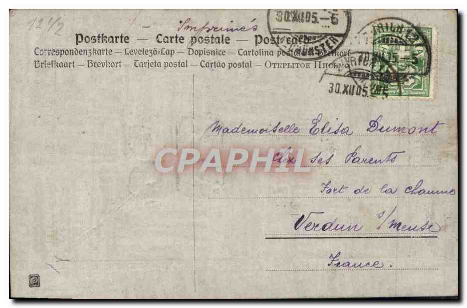 CPA Fantaisie Trefle  — Rückseite
