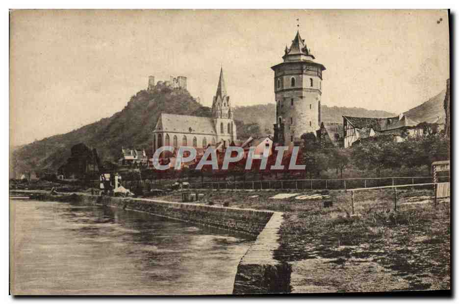 CPA Oberwesel mit Ruine Schonburg