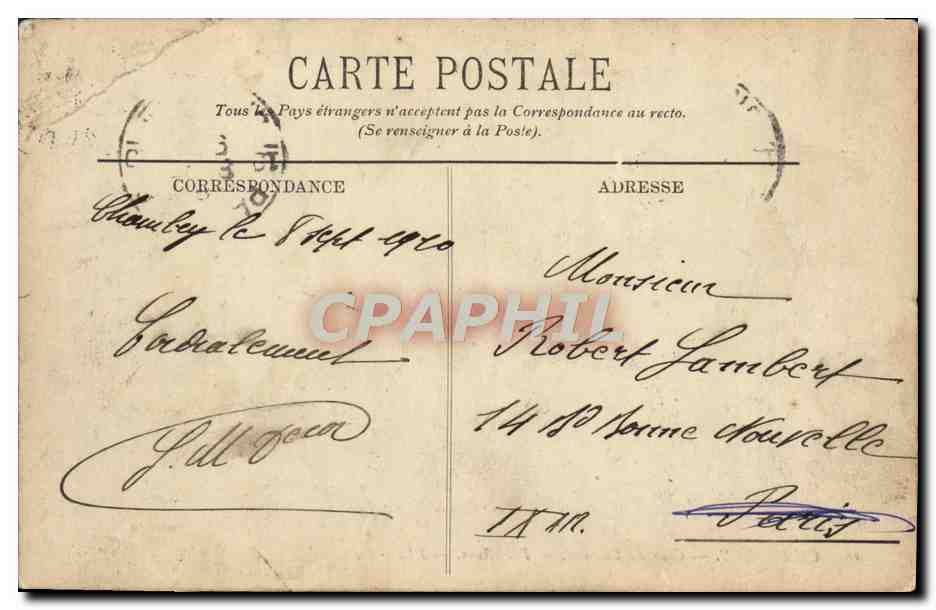 CPA Chambery Cour du Chateau Prefecture — Rückseite