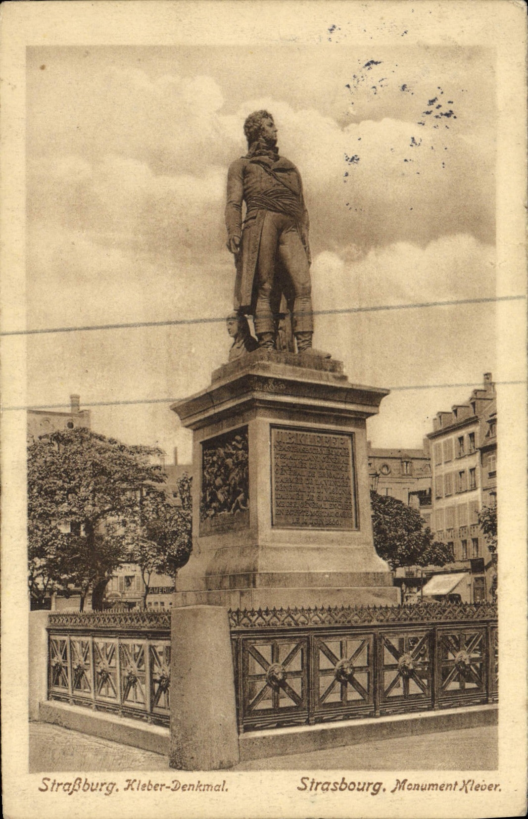 CPA Strasburg Kleber Denkmal