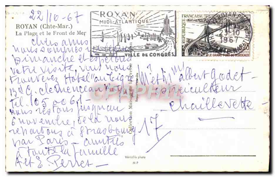 CPM Royan La Plage et le Front de Mer — Rückseite