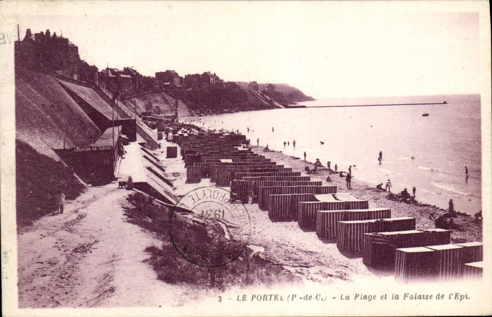 CPA Le Portel La Plage et la Falaise de l'Epi 