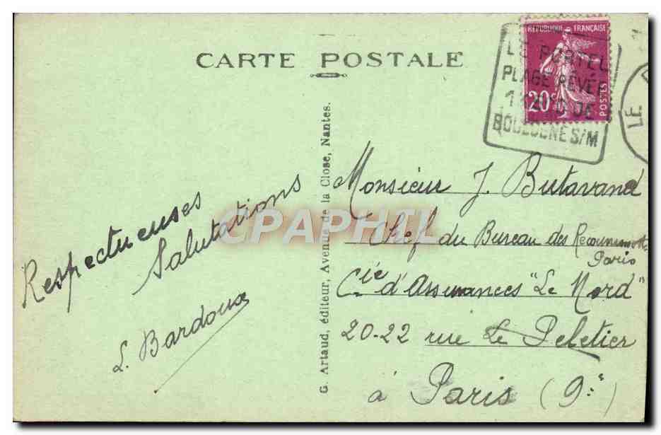CPA Le Portel La Plage et la Falaise de l'Epi  — Rückseite