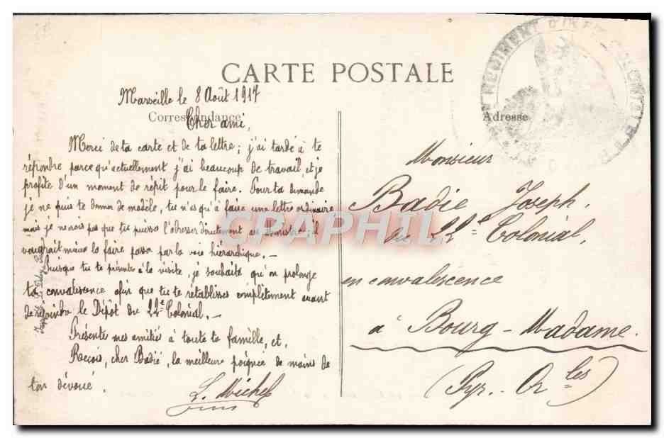 CPA Marseille La Cathedrale et la Joliette — Verso