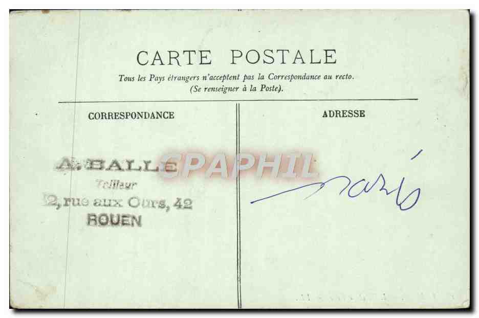 CPA Rouen L'Hotel de Ville — Verso