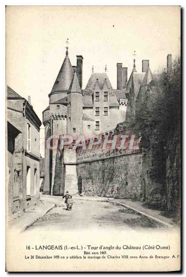 CPA Langeais Tour d'angle du Chateau