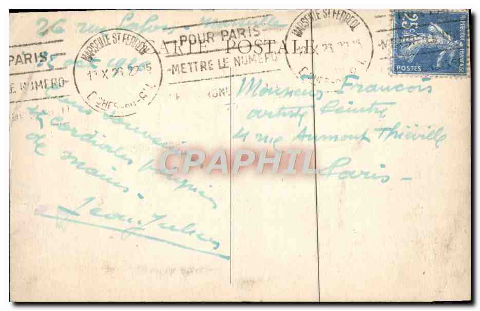 CPA Marseille Vue Generale — Verso