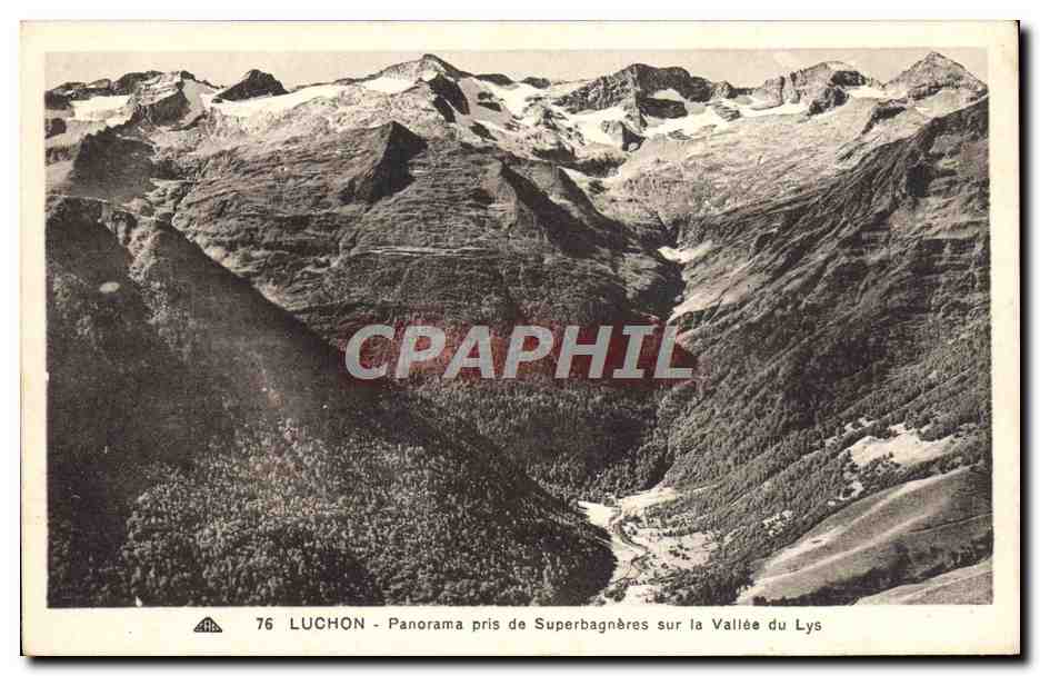 CPA Luchon Panorama Pris de Superbagneres Sur la Vallee du Lys