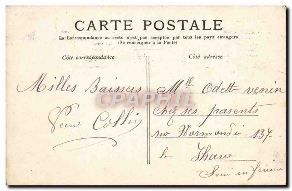 CPA Paris Grand Palais — Rückseite