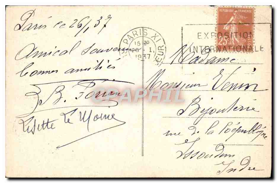 CPA Paris La Colonne De Juillet — Rückseite