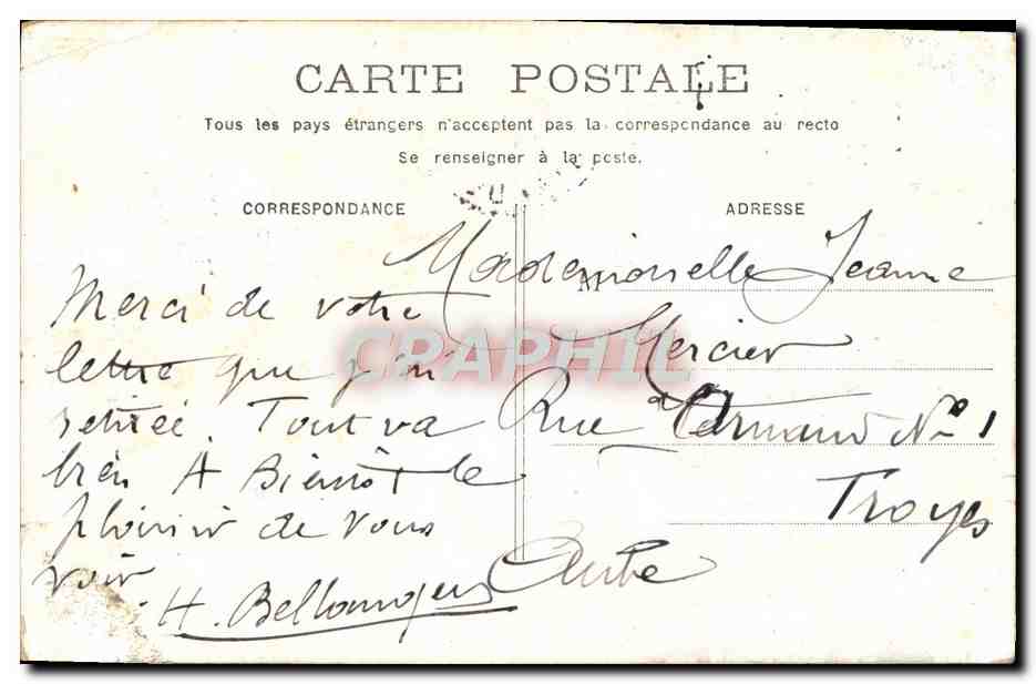 CPA Paris La Colonne Vendome — Rückseite