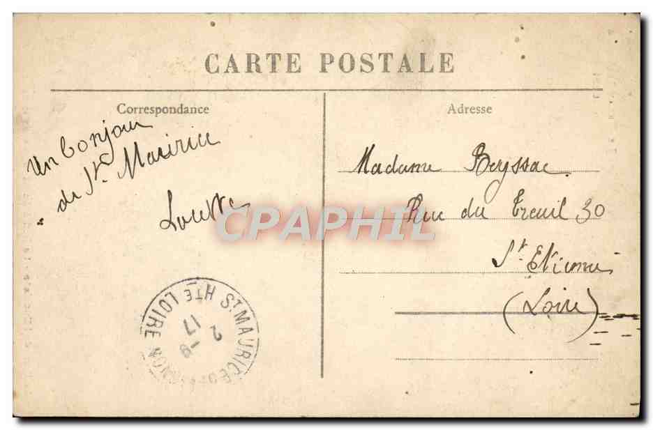 CPA Le pont de l'enceinte Le defile de Lignon sous le pont neuf  — Rückseite