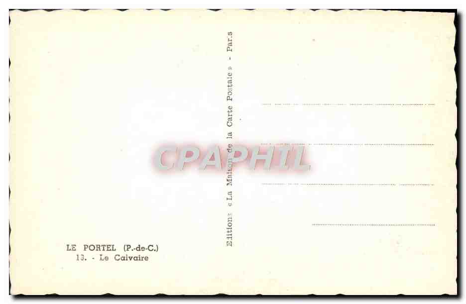 CPM Portel Le Calvaire — Verso