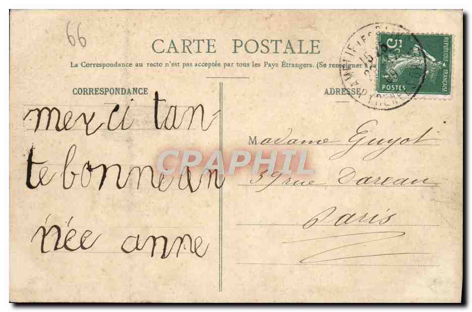 CPA Amelie les Bains La Gare Le Tunnel Vue Generale — Rückseite