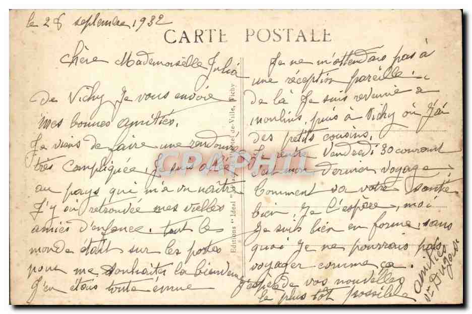 CPA Vichy Source des Celestins — Verso