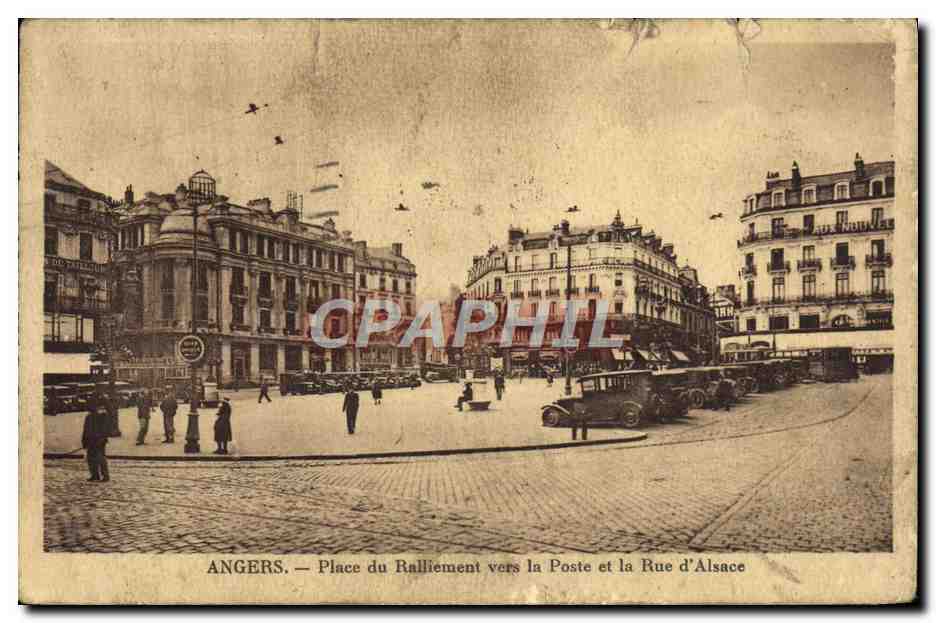 CPA Angers Place du Ralliement Vers la Poste etr la Rue d'Alsace