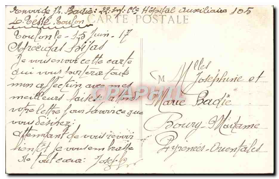 CPA Toulon Le Mourillon Eglise St Flavien — Verso