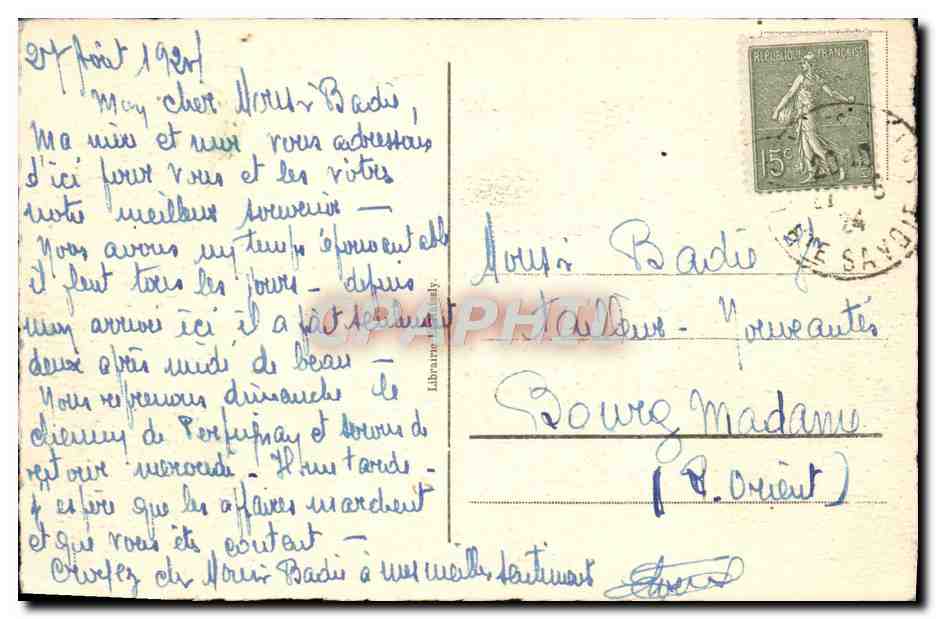 Evian-les-Bains — Établissement thermal — B.F. n°7 — Verso