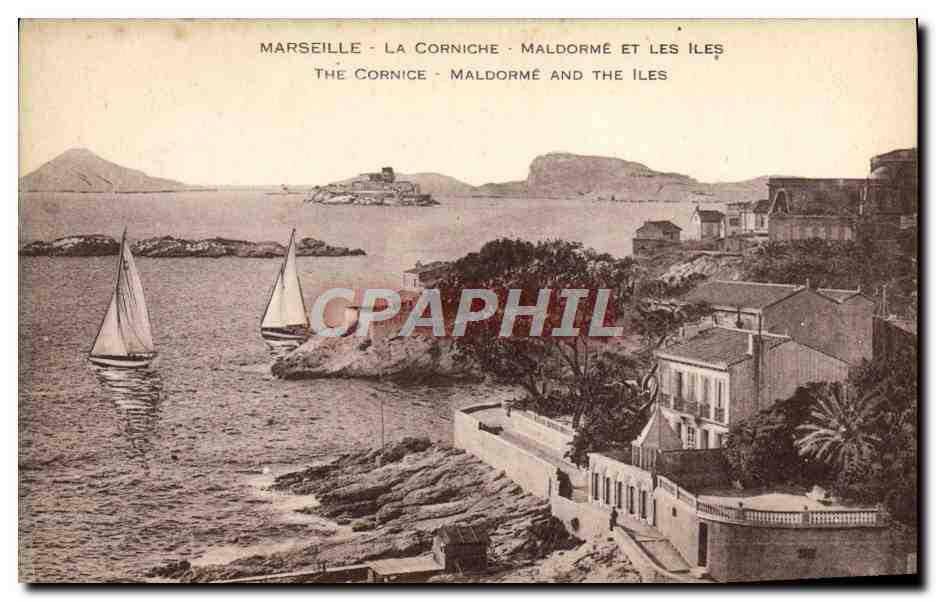 CPA Marseille La Corniche Maldorme Et les Iles