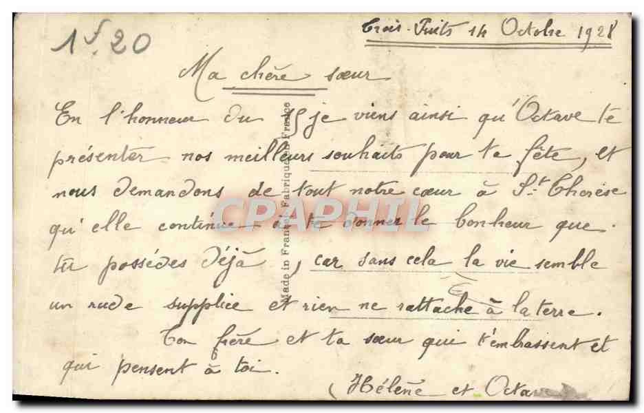 CPA Fantaisie Fleurs — Rückseite