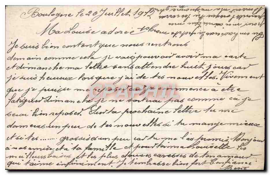 Jeune couple enlacé — scène de jardin — éditeur S.S. n° 2195 — Reverso