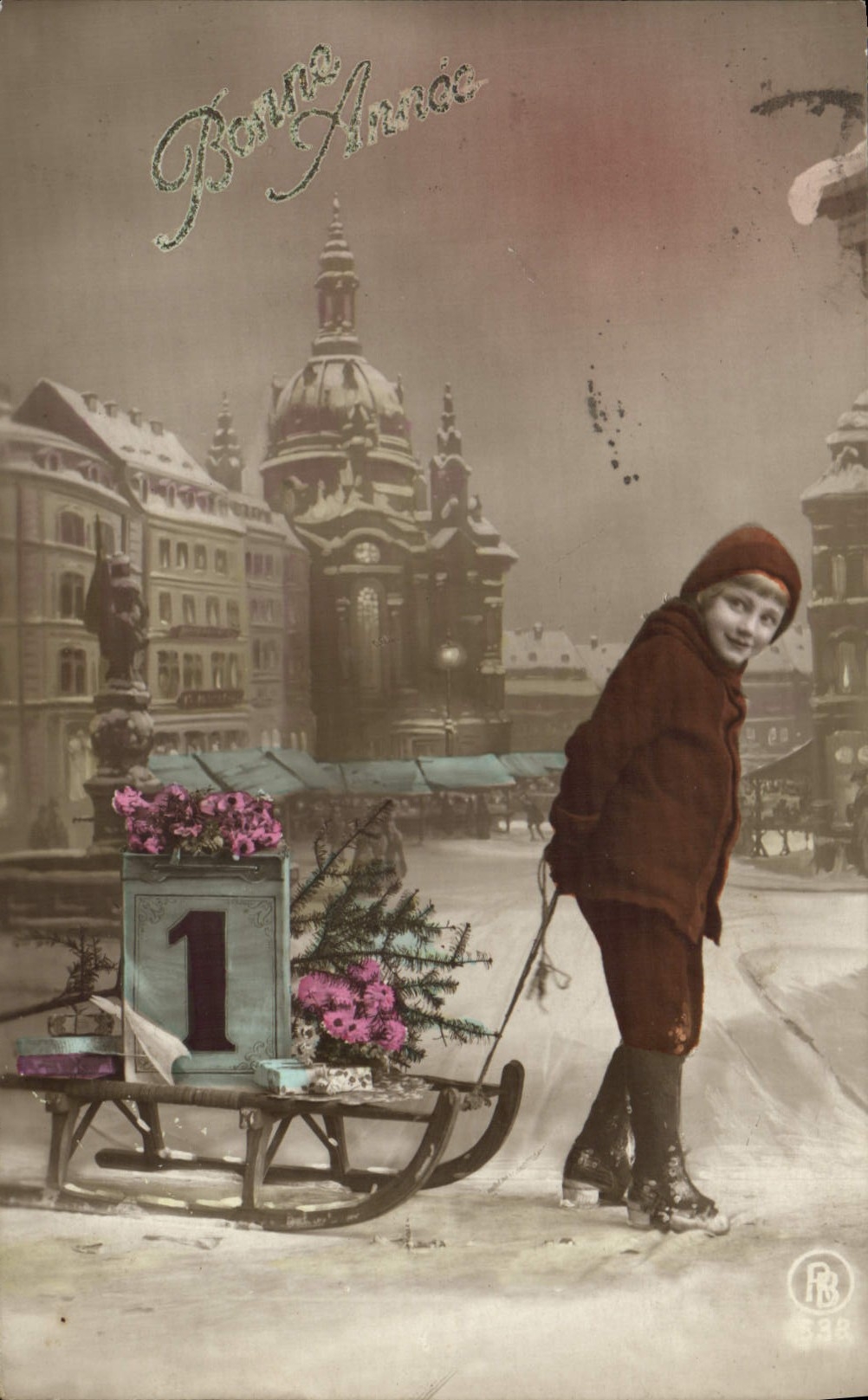 CPA Fantaisie Enfant Luge