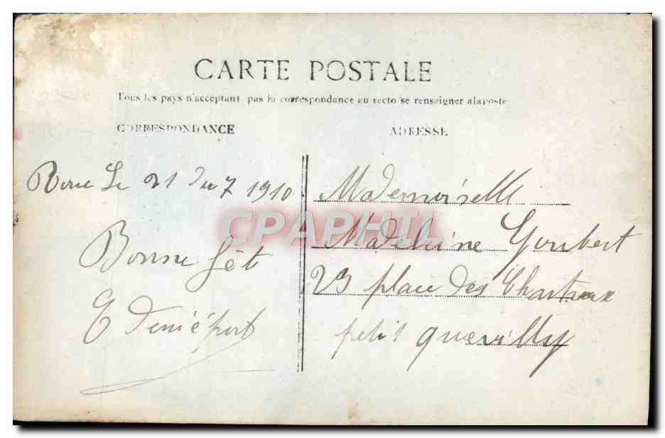 Femme avec roses — Bonne Fête — éditée par Madeline, n° 22 Juillet — Reverso