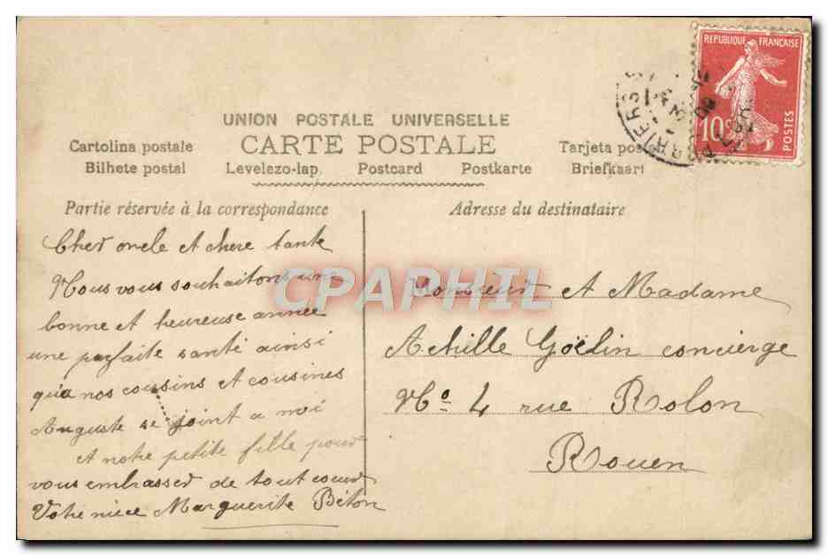 CPA Fantaisie Femme Au bonheur des enfants Poupee — Verso