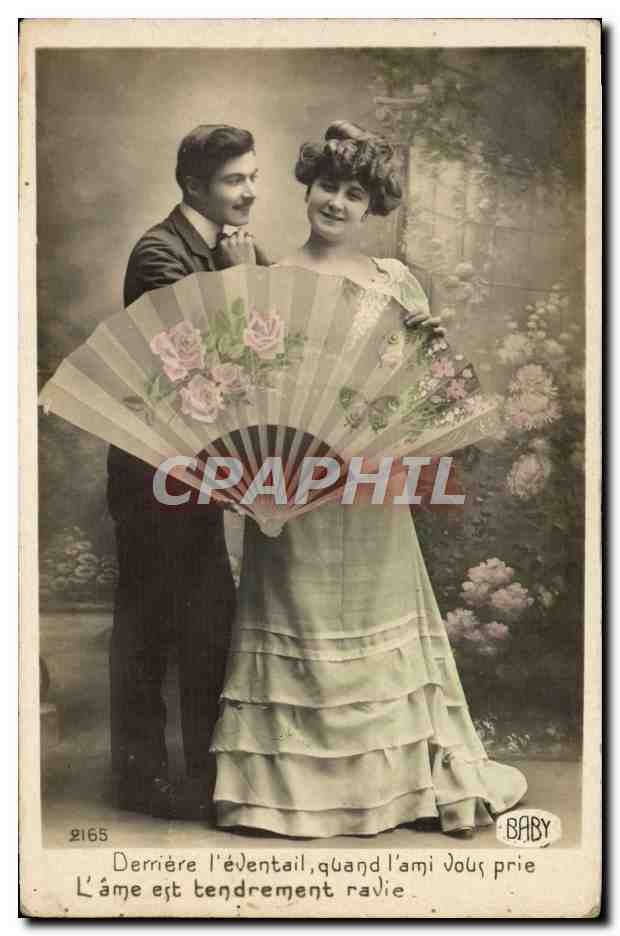 Couple au fanal décoré de roses — éditeur BABY, n° 2165