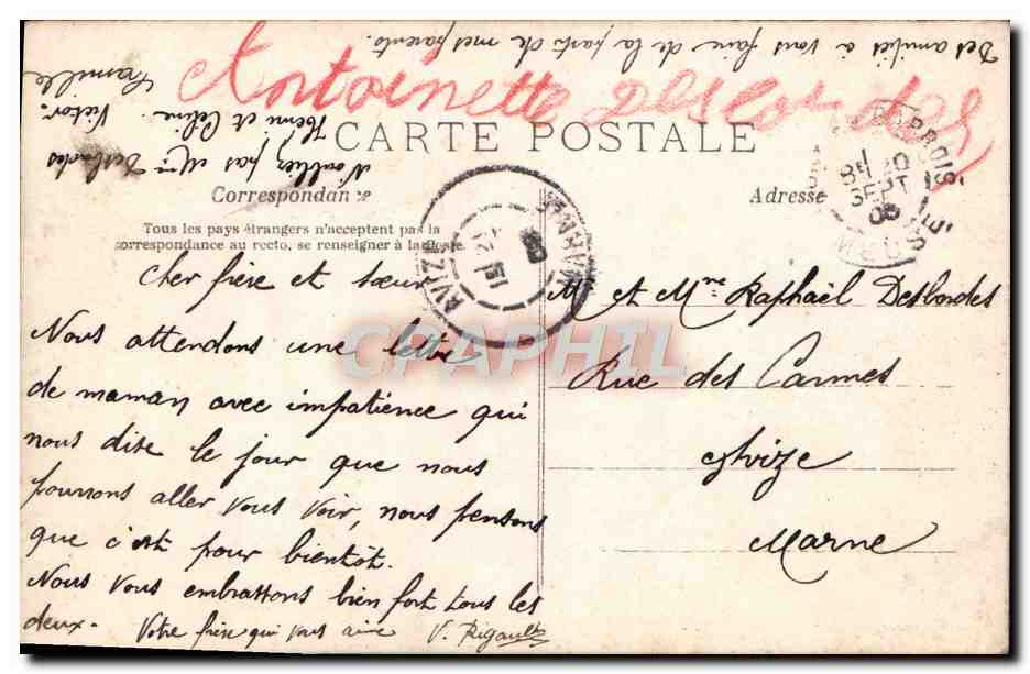 CPA Fantaisie Femme Les cerises — Verso