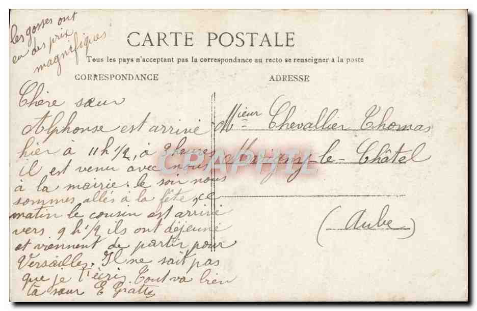 Joven mujer con cesto de flores — 'Aujourd'hui siotolphons' — J.K. n°554 — Reverso